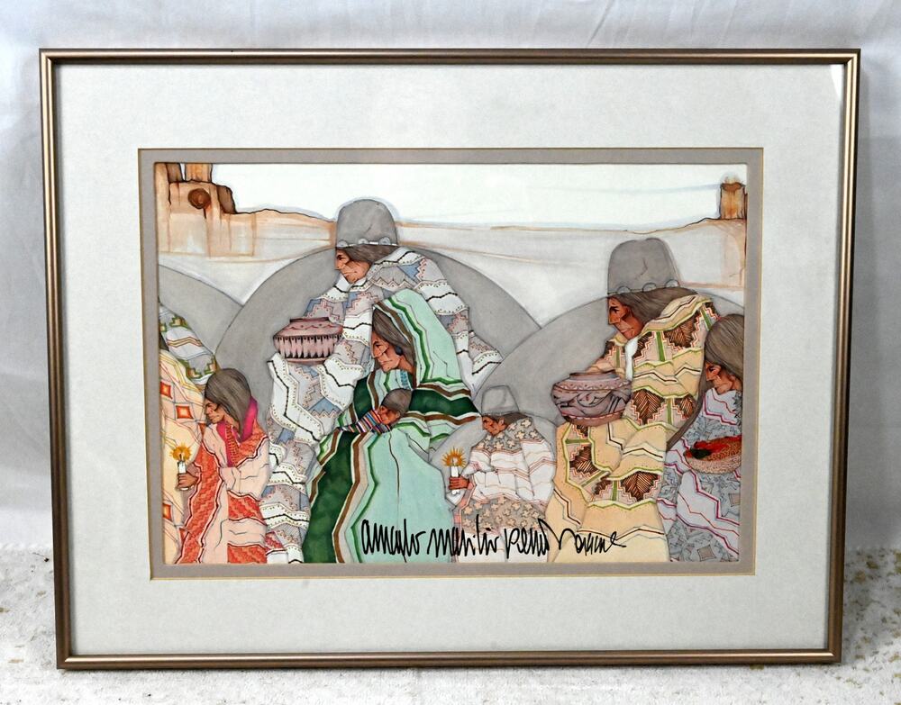 Amado Maurillo Pena Jr. "Navidad" Framed Print Signed 18"x13 1/2"
